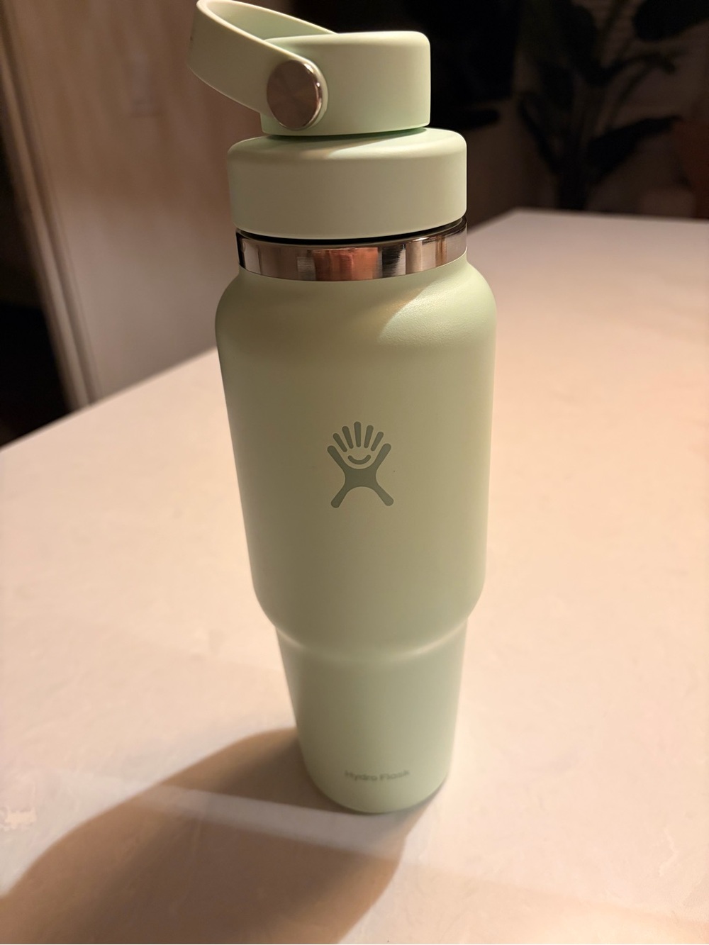 Hydro Flask Mint Green Wide Mouth Bottle with Flip Handle